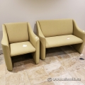 Green / Gold Loveseat and Armchair Reception
